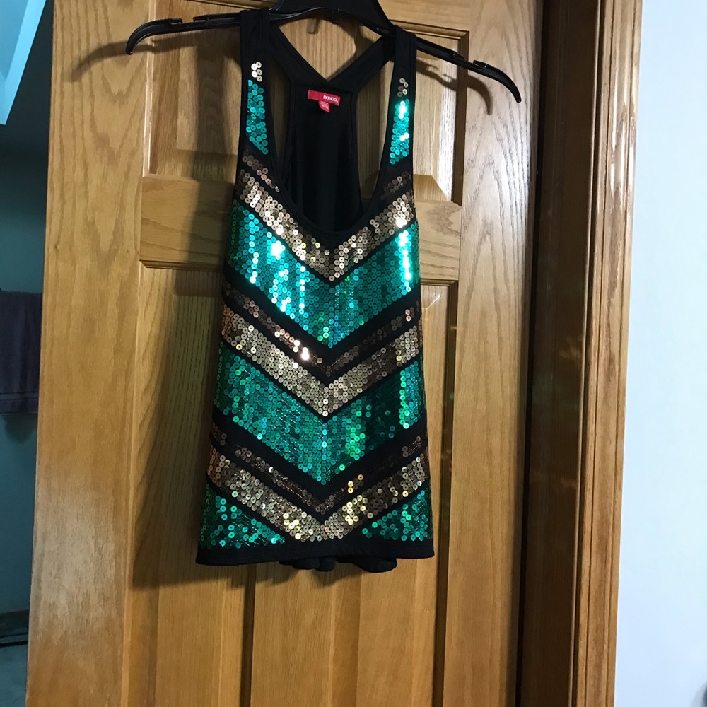 Sequin tank top with racer back